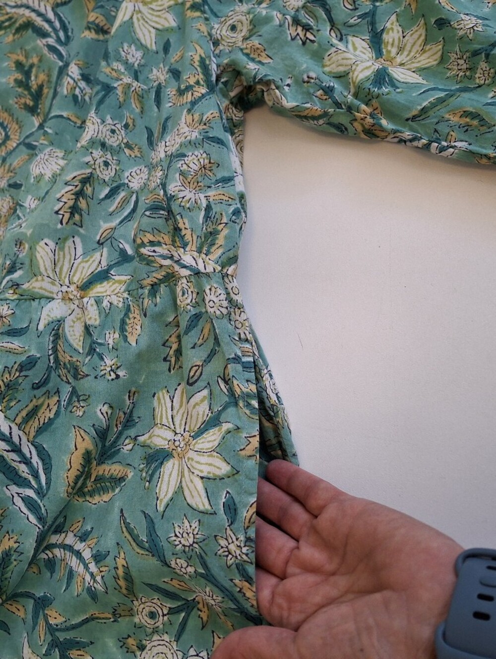 Carla Kiley Boho Floral Block Print Tiered Bishop Sleeve V-neck Dress Size 3XL - Picture 5 of 10